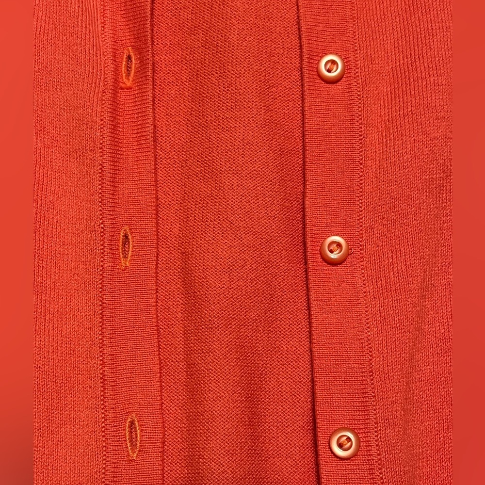 LOFT Orange Cardigan, Size M - Picture 4 of 6